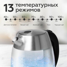 Чайник BQ (БИ-КЬЮ) KT1703G, 1,7л, 2200Вт, закрытый нагревательный элемент, ТЕРМОРЕГУЛ, 86197970