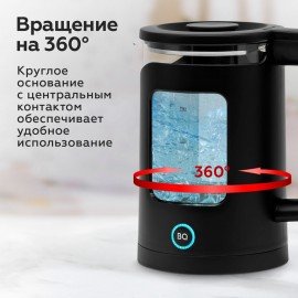 Чайник BQ (БИ-КЬЮ) KT2000G, 1,5л, 1500Вт, закрытый нагревательный элемент, стекло, че, 86196739