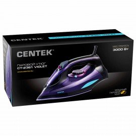 Утюг CENTEK CT-2362, 3000Вт, керамическое покрытие, антикапля, антинакипь, красный, CT-2361 VIOLET