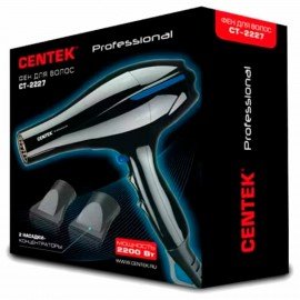 Фен CENTEK CT-2227 Professional, 2200Вт, 2 скорости, 3 температурных режима, черный