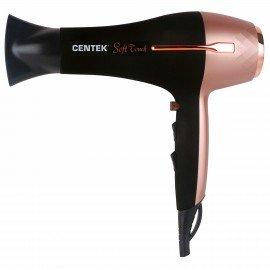 Фен CENTEK CT-2242, 2000Вт, 2 скорости, 3 температурных режима, черный/розовый