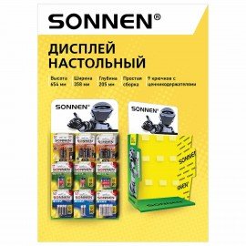 Дисплей для размещения товара настольный SONNEN, 65x35x21 см, 9 крючков, металл, 504996