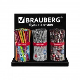 Подставка под ручки и карандаши в тубах BRAUBERG, металл, 3 отделения, 26x30x11 см, 505912