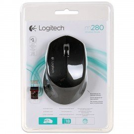 Мышь беспроводная LOGITECH M280, 2 кнопки + 1 колесо-кнопка, оптическая, черная, 910-004287