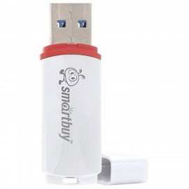 Флеш-диск 8 GB, SMARTBUY Crown, USB 2.0, белый, SB8GBCRW-W