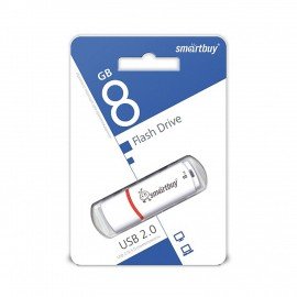 Флеш-диск 8 GB, SMARTBUY Crown, USB 2.0, белый, SB8GBCRW-W