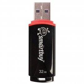 Флеш-диск 32 GB, SMARTBUY Crown, USB 2.0, черный, SB32GBCRW-K