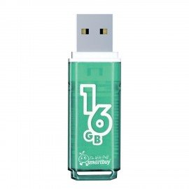 Флеш-диск 16 GB, SMARTBUY Glossy, USB 2.0, зеленый, SB16GBGS-G