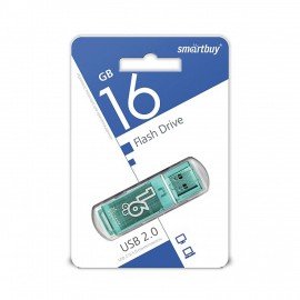 Флеш-диск 16 GB, SMARTBUY Glossy, USB 2.0, зеленый, SB16GBGS-G