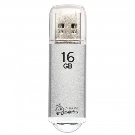 Флеш-диск 16 GB, SMARTBUY V-Cut, USB 2.0, металлический корпус, серебристый, SB16GBVC-S