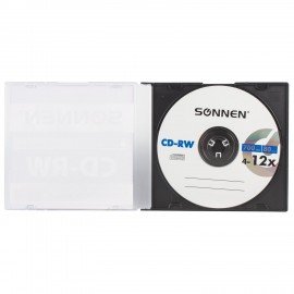 Диск CD-RW SONNEN, 700 Mb, 4-12x, Slim Case (1 штука), 512579