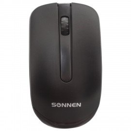 Мышь беспроводная SONNEN M-3032, USB, 1200 dpi, 2 кнопки + 1 колесо-кнопка, оптическая, черная, 512640