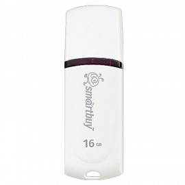 Флеш-диск 16 GB, SMARTBUY Paean, USB 2.0, белый, SB16GBPN-W