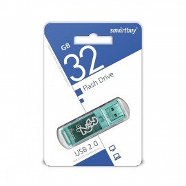 Флеш-диск 32 GB, SMARTBUY Glossy, USB 2.0, зеленый, SB32GBGS-G