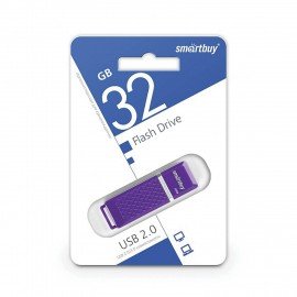 Флеш-диск 32 GB, SMARTBUY Quartz, USB 2.0, фиолетовый, SB32GBQZ-V