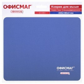 Коврик для мыши ОФИСМАГ, резина+ткань, 220х180х3 мм, 512812