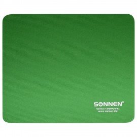 Коврик для мыши SONNEN "GREEN", резина + ткань, 220х180х3 мм, 513305