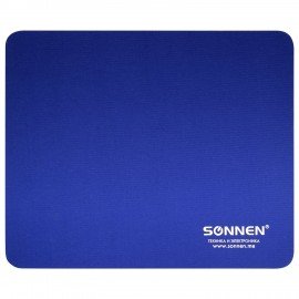 Коврик для мыши SONNEN "BLUE", резина + ткань, 220х180х3 мм, 513308