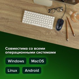 Мышь проводная SONNEN B61, USB, 1600 dpi, 2 кнопки + колесо-кнопка, оптическая, черная, 513513