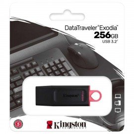 Флеш-диск 256GB KINGSTON DataTraveler Exodia, разъем USB 3.2, черный/розовый, DTX/256GB