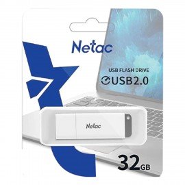 Флеш-диск 32GB NETAC U185, USB 2.0, белый, NT03U185N-032G-20WH