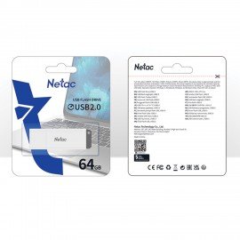 Флеш-диск 64 GB NETAC U185, USB 2.0, белый, NT03U185N-064G-20WH