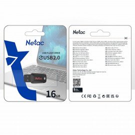 Флеш-диск 16GB NETAC U197, USB 2.0, черный, NT03U197N-016G-20BK