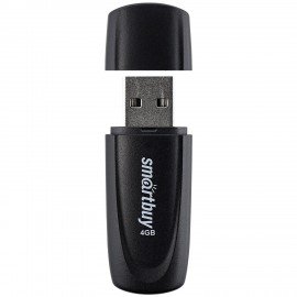 Флеш-диск 4 GB SMARTBUY Scout USB 2.0, черный, SB004GB2SCK