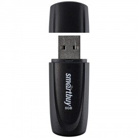 Флеш-диск 8 GB SMARTBUY Scout USB 2.0, черный, SB008GB2SCK