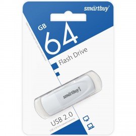 Флеш-диск 64 GB SMARTBUY Scout USB 2.0, белый, SB064GB2SCW