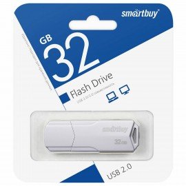 Флеш-диск 32 GB SMARTBUY Clue, USB 2.0, белый, SB32GBCLU-W