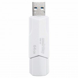 Флеш-диск 64 GB SMARTBUY Clue, USB 2.0, белый, SB64GBCLU-W