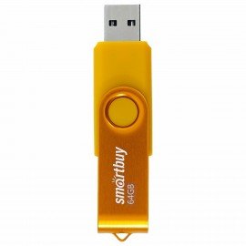 Флеш-диск 64 GB SMARTBUY Twist USB 2.0, желтый, SB064GB2TWY