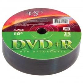 Диски DVD+R (плюс) VS, 4,7 Гб 16x Bulk (термоусадка без шпиля), КОМПЛЕКТ 25 шт, VSDVD, VSDVDPRS2501