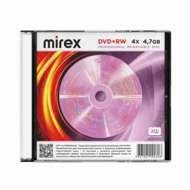 Диск DVD+RW (плюс) MIREX, 4,7 ГБ 4x Slim Case, 1 штука, UL130022A4S