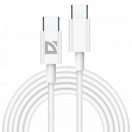 Кабель USB Type-C-Type-C, 30 Вт, белый, 2 м, DEFENDER F182, 87537