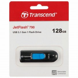 Флеш-диск 128GB TRANSCEND JetFlash 790, USB 3.1, черный, TS128GJF790K