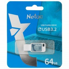 Флеш-диск 64GB NETAC UA31, USB 3.2, голубой, NT03UA31N-064G-32BL