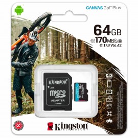 Карта памяти microSDXC 64GB KINGSTON Canvas Select Plus,UHS-I, 100 Мб/с (class 10), S, SDCS2/64GBSP