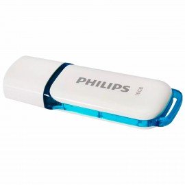 Флеш-диск 16GB PHILIPS SNOW, разъем USB 2.0, синий, FM16FD70B/97