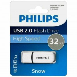 Флеш-диск 32GB PHILIPS SNOW, разъем USB 2.0, черный, FM32FD70B/97