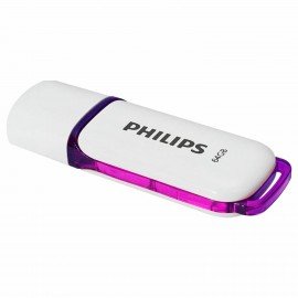 Флеш-диск 64GB PHILIPS SNOW, разъем USB 2.0, фиолетовый, FM64FD70B/97