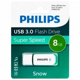 Флеш-диск 8GB PHILIPS SNOW, разъем USB 3.0, зеленый, FM08FD75B/97