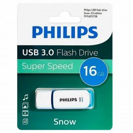 Флеш-диск 16GB PHILIPS SNOW, разъем USB 3.0, синий, FM16FD75B/97