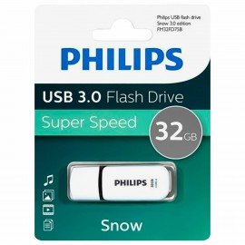 Флеш-диск 32GB PHILIPS SNOW, разъем USB 3.0, черный, FM32FD75B/97