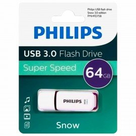 Флеш-диск 64GB PHILIPS SNOW, разъем USB 3.0, фиолетовый, FM64FD75B/97