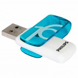 Флеш-диск 16GB PHILIPS VIVID, разъем USB 2.0, синий, FM16FD05B/97