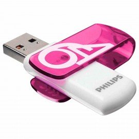 Флеш-диск 64GB PHILIPS VIVID, разъем USB 2.0, фиолетовый, FM64FD05P/97