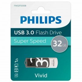 Флеш-диск 32GB PHILIPS VIVID, разъем USB 3.0, черный, FM32FD00B/97