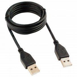 Кабель USB 2.0 AM-AM, 1,8 м, CABLEXPERT, двойной экран, медь, Pro, черный, пакет, CCP-USB2-AMAM-6